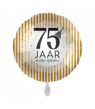 Everloon Folieballon 75 jaar Hartelijk Gefeliciteerd | 43 cm