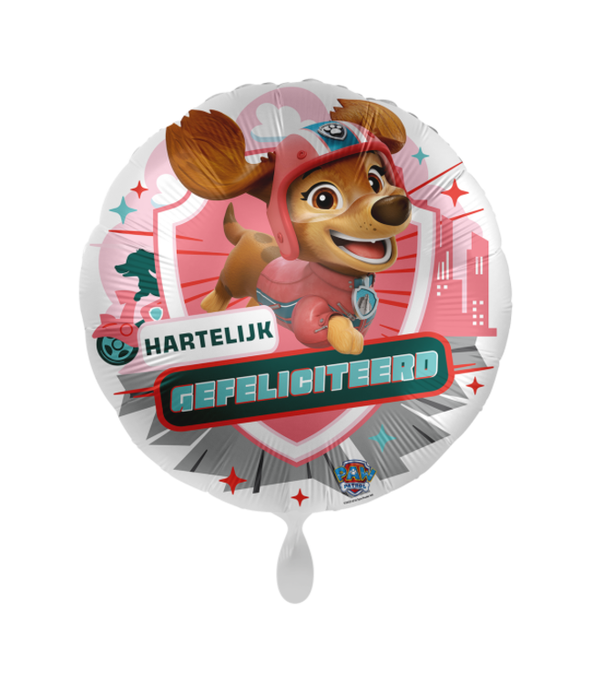 Everloon Folieballon Paw Patrol Liberty Hartelijk Gefeliciteerd | 43 cm