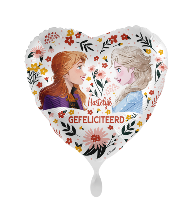 Everloon Folieballon Frozen prinsessen Hartelijk gefeliciteerd | 43 cm