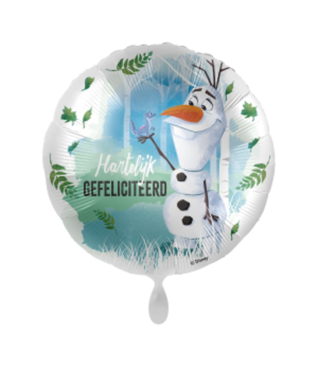 Everloon Folieballon Frozen Olaf Hartelijk Gefeliciteerd | 43 cm