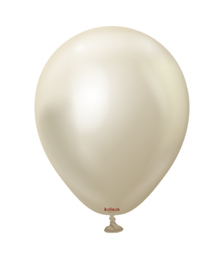 Kalisan Ballonnen Chrome / Mirror White gold MINI | 12cm = 5" | 100 stuks