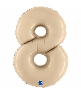OUTLET Cijferballon 8 | Nude / Cream | 100 cm = 40"
