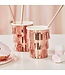 Bekers rosegoud met franjes | 8 stuks