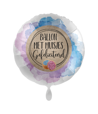 Everloon Folieballon Ballon met muisjes Gefelicteerd | 43 cm