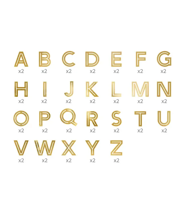 Stickers goud alfabet | 52 stickers