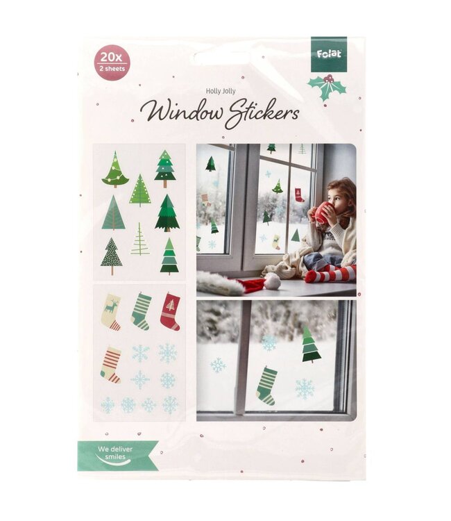OUTLET Raamstickers | Winter | Holly Jolly | 20 stuks