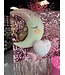 Folieballon teddybeer maan met tassel | Roze | 80 x 98cm