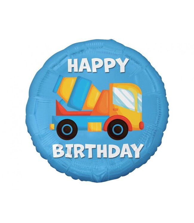GoDan Folieballon cementmixer Happy Birthday | 45 cm