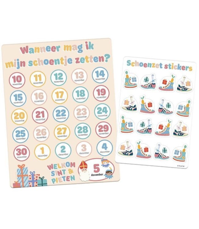 OUTLET Aftelkalender Sinterklaas | Wanneer mag ik mijn schoentje zetten?