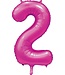 OUTLET Cijferballon 2 | Roze satijn | 86 cm
