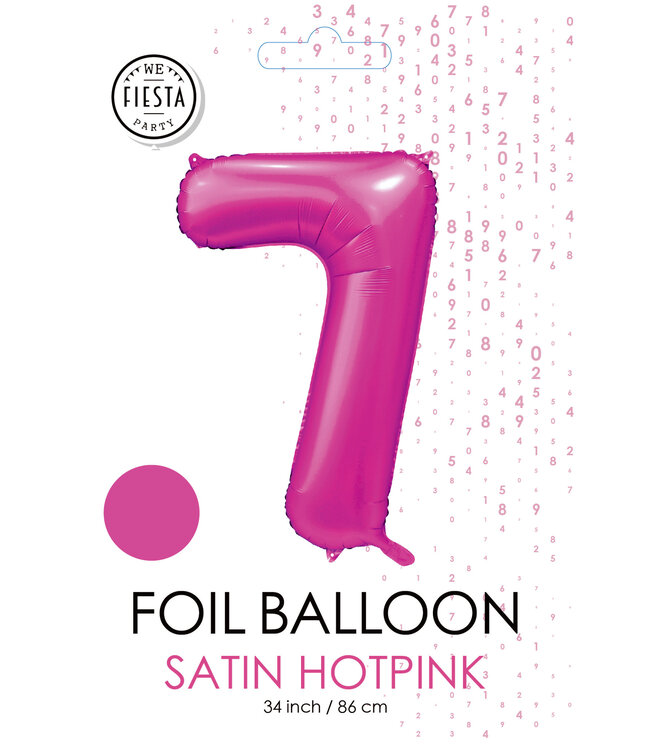 OUTLET Cijferballon 7 | Roze satijn | 86cm