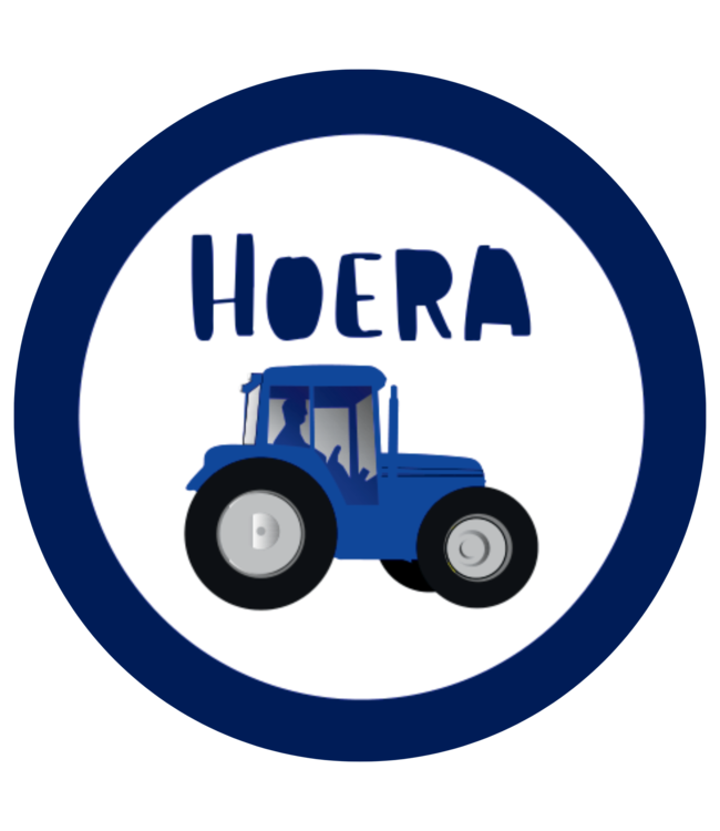 Feestdeco stickers Stickers Hoera Tractor | Donker blauw | zakje 20 stuks