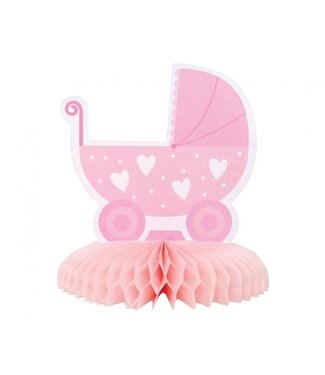 GoDan Tafeldecoratie babygirl kinderwagen | 14 cm