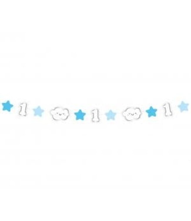 Slinger 1 jaar blauw & zilver | 120 cm