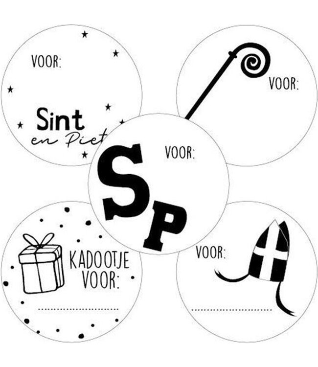Cadeaustickers Sinterklaas - zakje 20 stuks