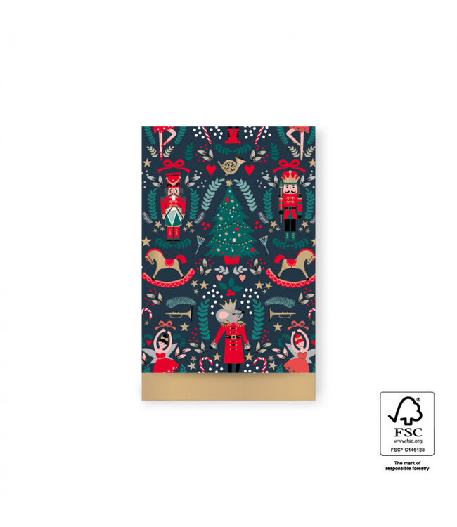 OUTLET Cadeauzakjes Kerst | 5 stuks | Notenkraker | 12 x 19 cm