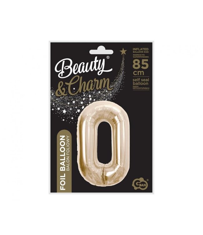 Cijferballon 0 Champagne | 85 cm