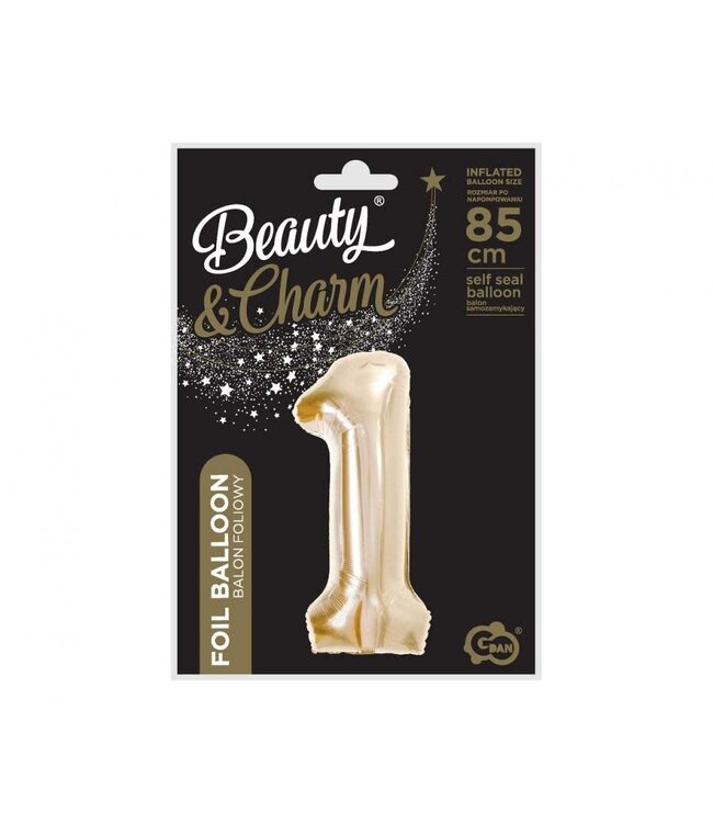 Cijferballon 1 Champagne | 85 cm