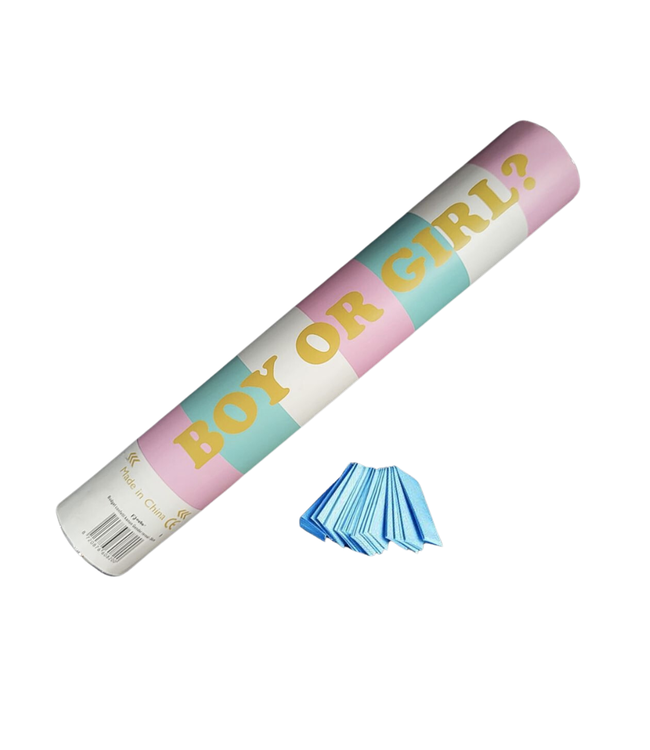 HB Confetti kanon Gender Reveal | Blauw | 30cm