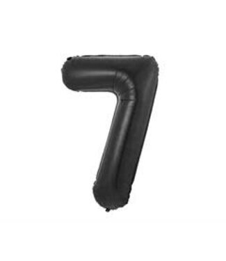 Beauty & Charm OUTLET Cijferballon 7 | Zwart mat | 85 cm