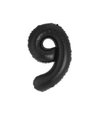 Beauty & Charm OUTLET Cijferballon 9 | Zwart mat | 85 cm
