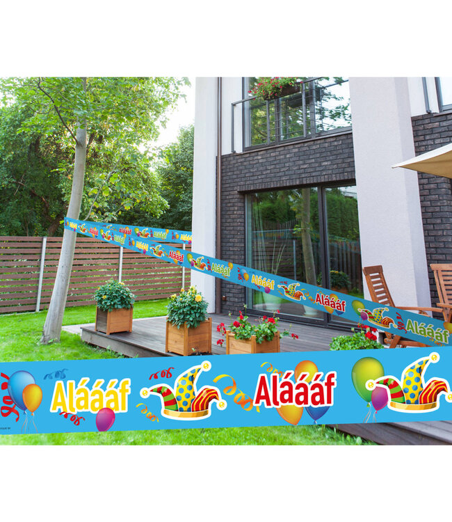 Folat Carnaval afzetlint Alaaf blauw - 15 meter