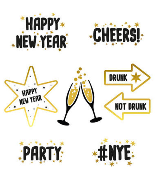 Folat Raamstickers Happy New Year | 8 stuks