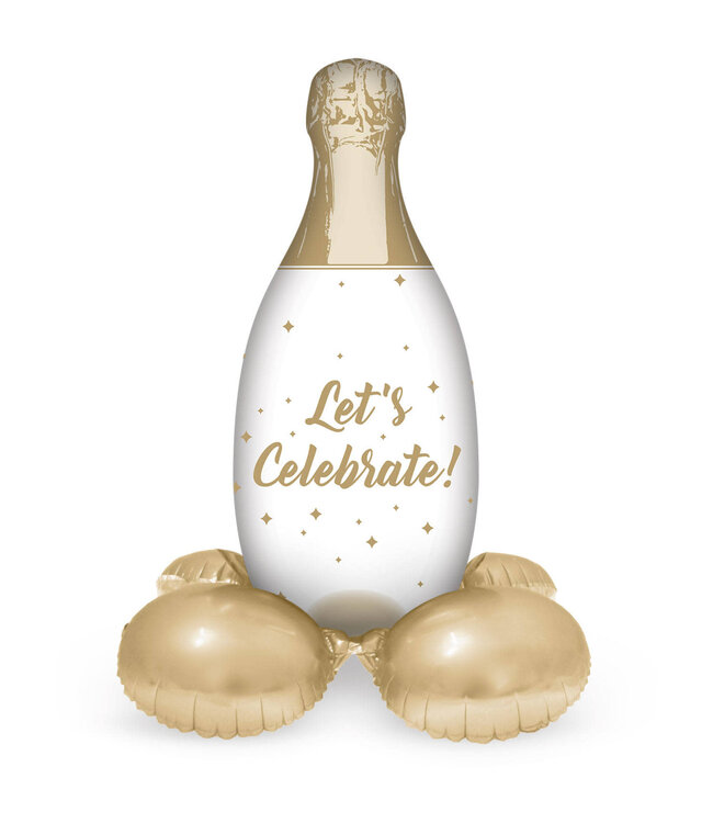 Folat Staande Folieballon Champagnefles Celebrate - 86 cm