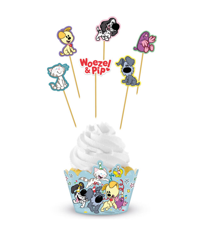 Folat Cupcake Decoratie Set - Woezel en Pip - 6 sets