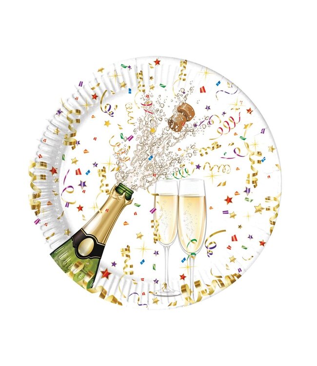 Papieren bordjes Celebrate | 23 cm | 8 stuks