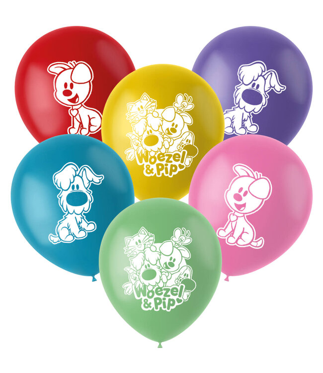 Folat Latex balloons - Woezel and Pip - 33 cm - 6 pieces