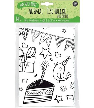 OUTLET Tafelkleed kleurplaat Happy Birthday