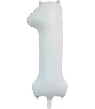 Globos OUTLET Cijferballon 1 | Wit | 86cm
