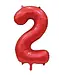 Cijferballon 2 | Rood satijn | 86cm