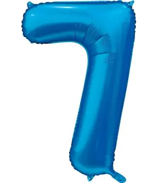 Globos Cijferballon 7 | Blauw | 86cm