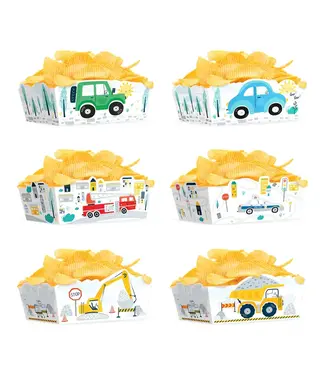 PartyPal Chipsdoosjes voertuigen | 3 stuks | 15 x 6 cm