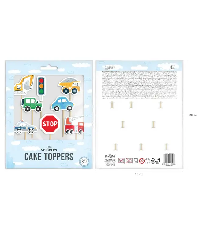 Taarttoppers voertuigen | 8 stuks