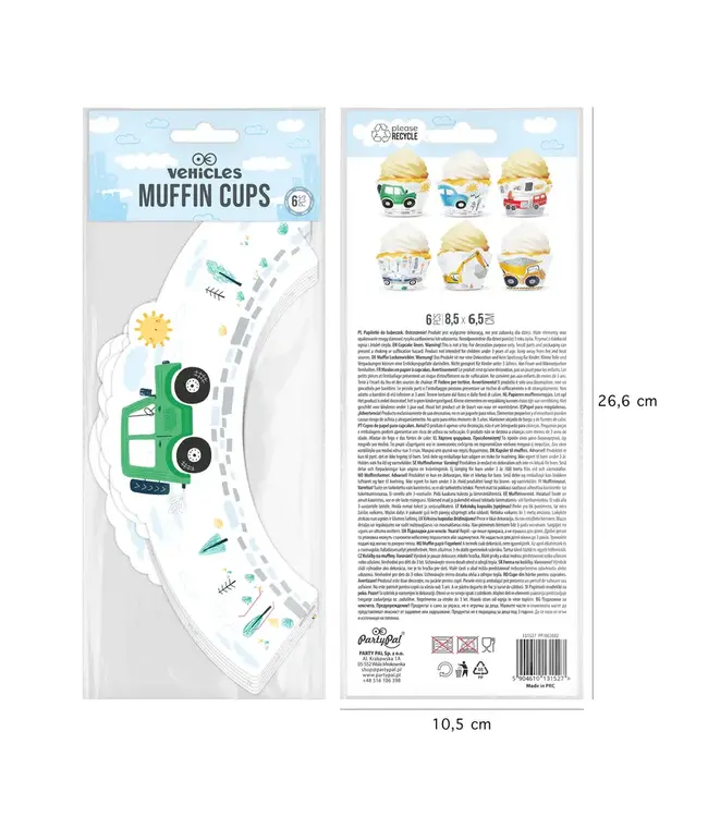 Muffinvormpjes voertuigen | 6 stuks