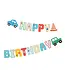 PartyPal Banner Happy Birthday voertuigen | 250 x 17 cm