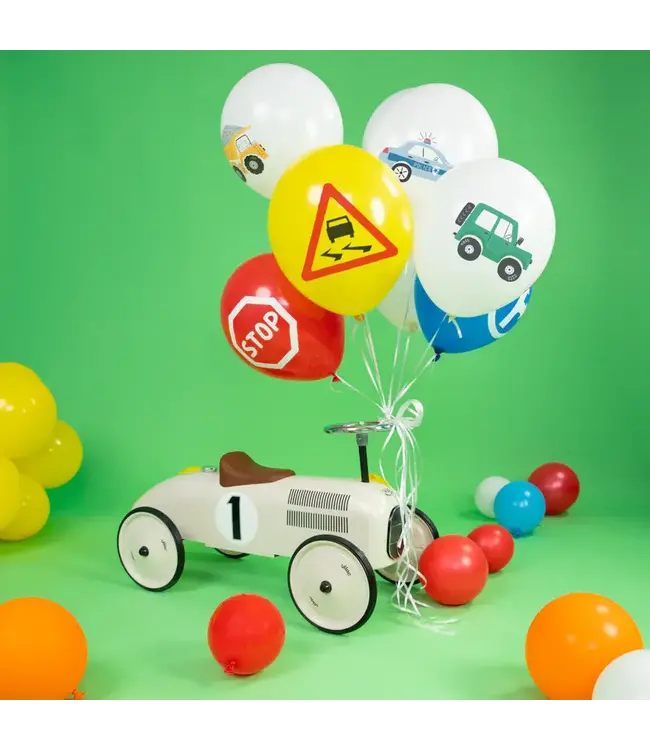 Biologisch afbreekbare ballonnen voertuigen | 9 stuks