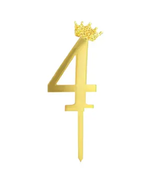 PartyPal Taarttopper 4 kroontje | goud