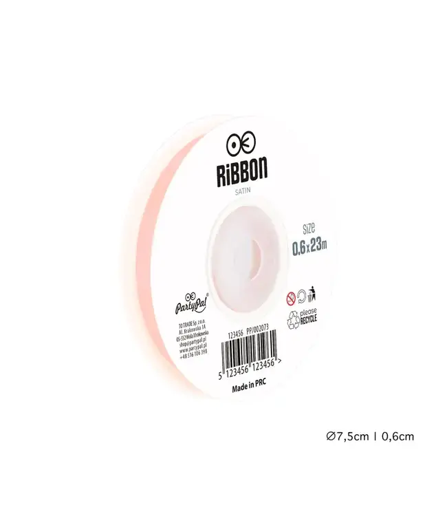 Satijnen lint | rose goud | 0,6 cm x 23 m