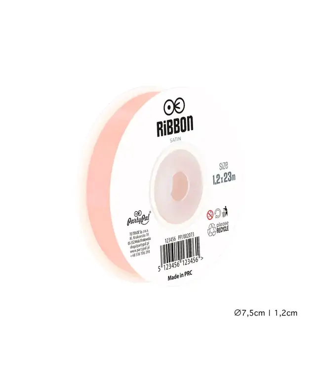 Satijnen lint | rosegoud | 1,2 cm x 23 m