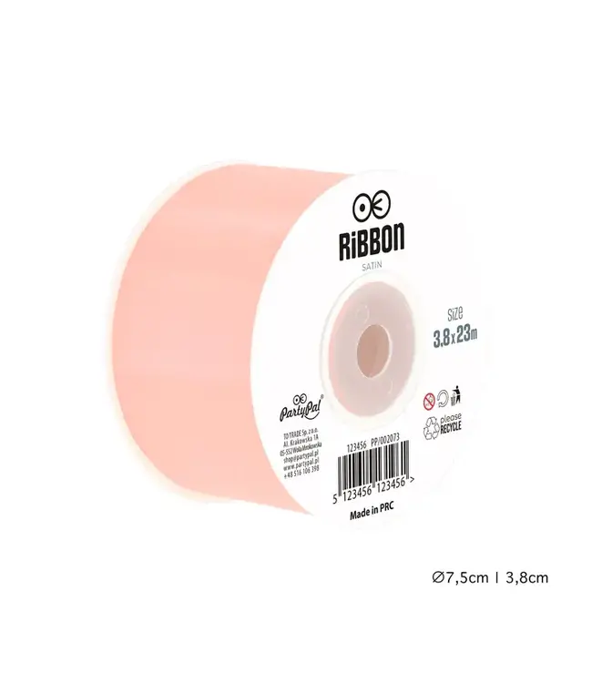 Satijnen lint | rose goud | 3,8 cm x 23 m