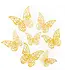 3D muurstickers | vlinders kant | goud | 12 stuks