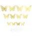 3D muurstickers | vlinders kant | goud | 12 stuks