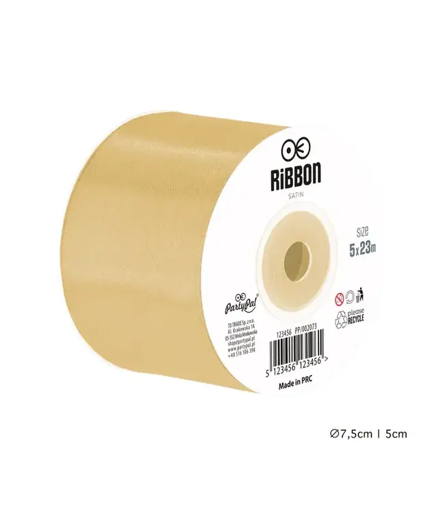 Satijnen lint | Mat goud | 5 cm x 23 m