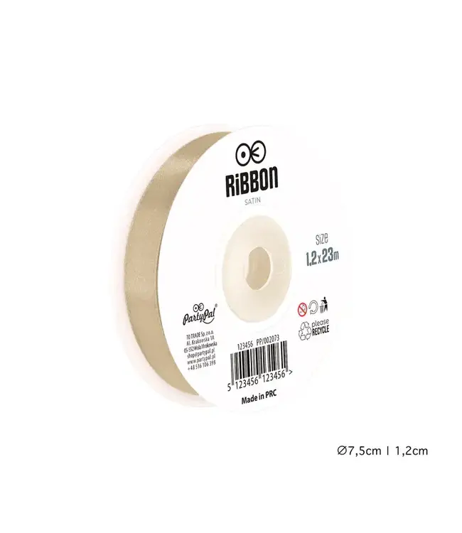 Satijnen lint | Champagne goud | 1,2 cm x 23 m