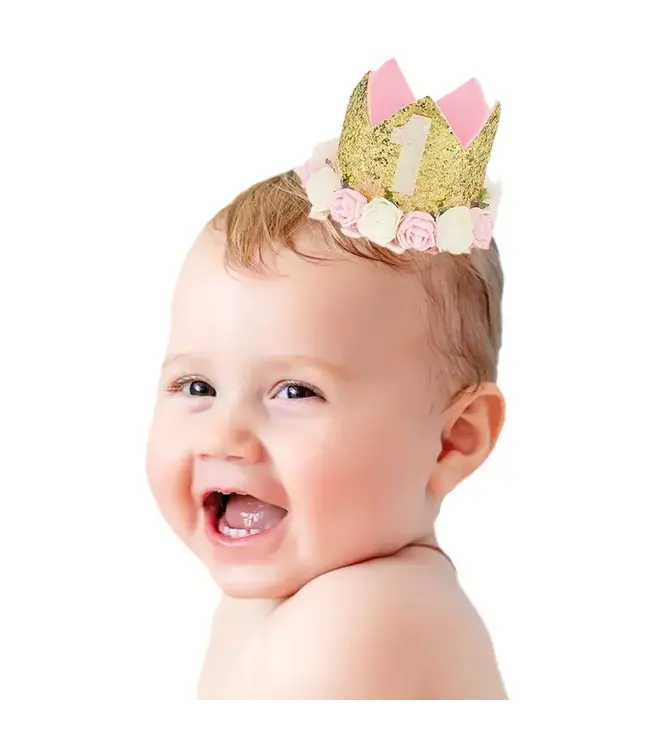 Kroontje 1 jaar | roze