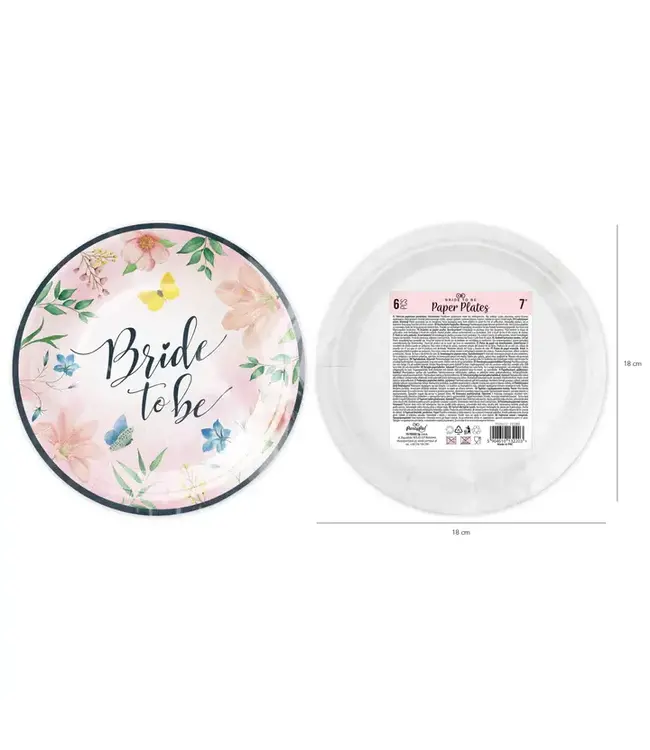 Papieren bordjes Bride to be | 6 stuks